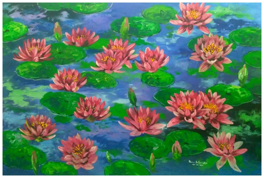 Mewarnai kolam bunga teratai / bunga ini hanya ditemui di kawasan danau