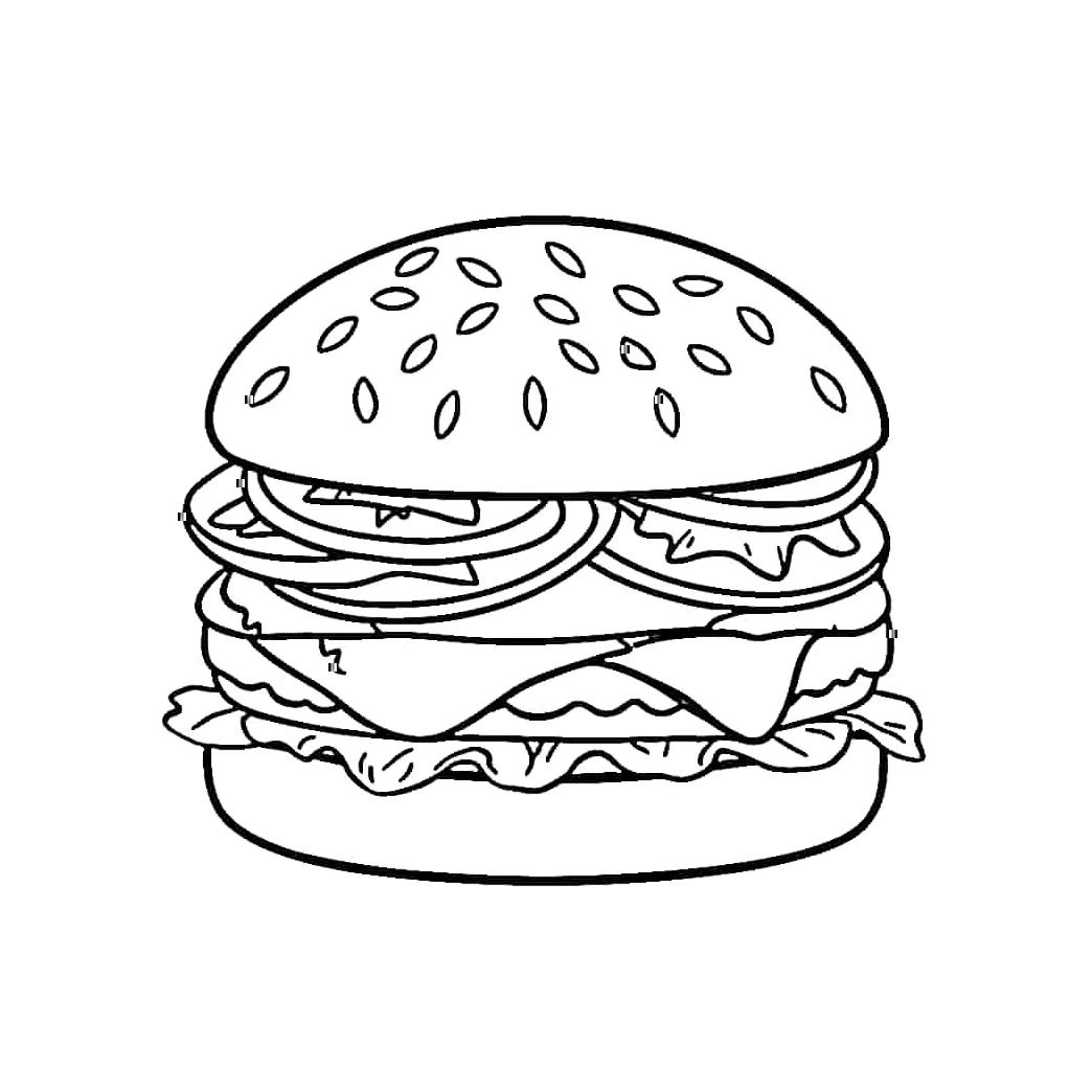 Gambar hamburger sederhana
