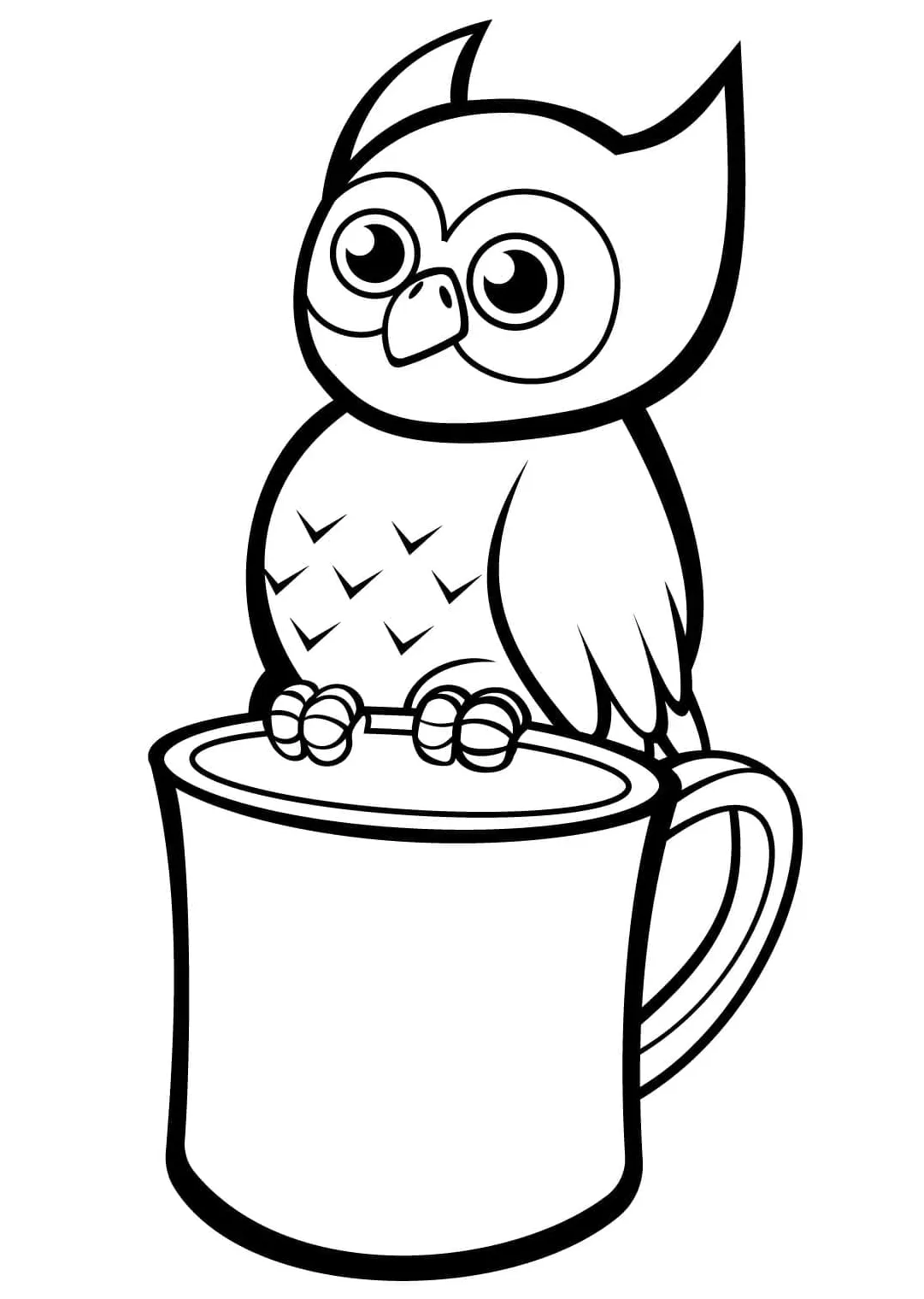Burung hantu di mug
