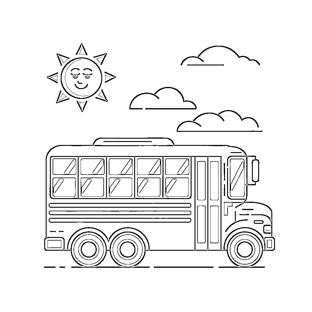 Bus dengan matahari