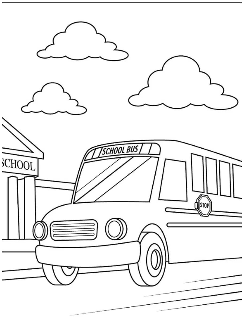 Bus dengan awan