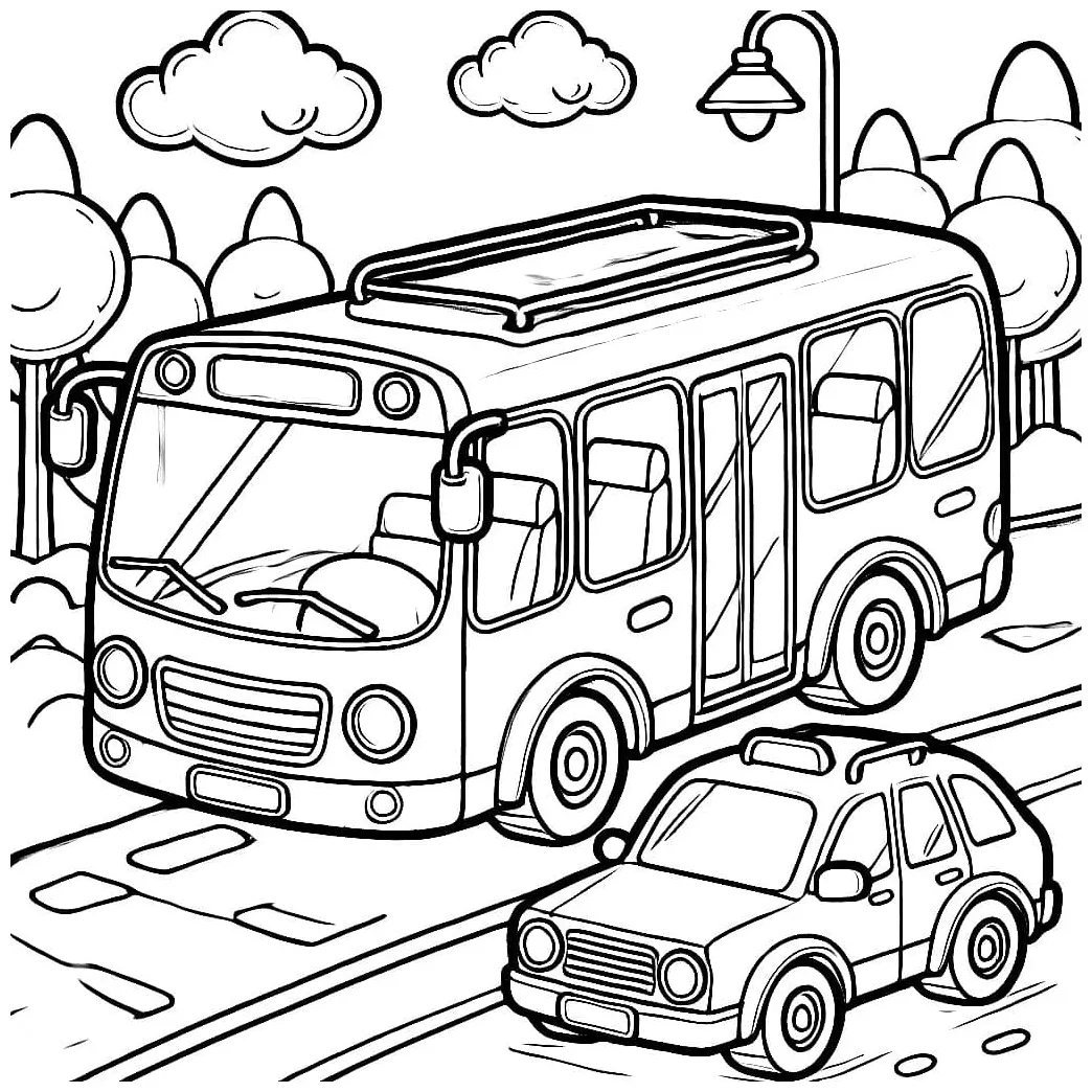 Bus besar di jalan