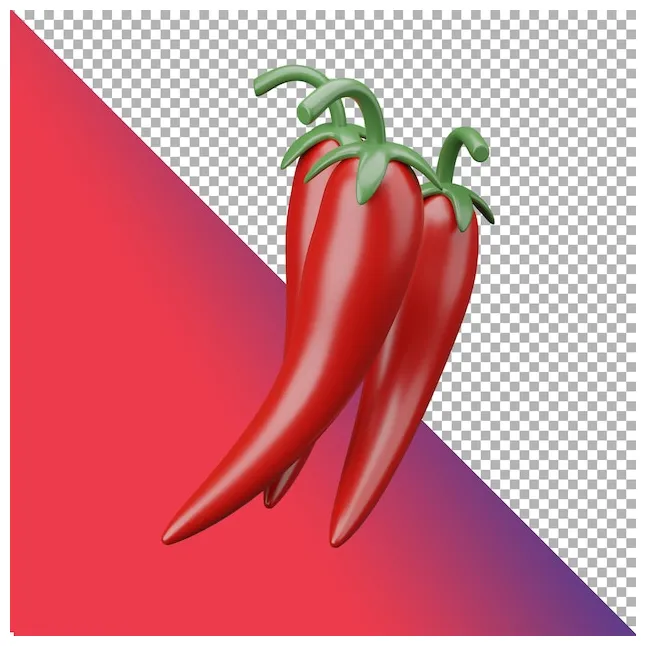 Premium psd cabai merah cabai chilli 3d