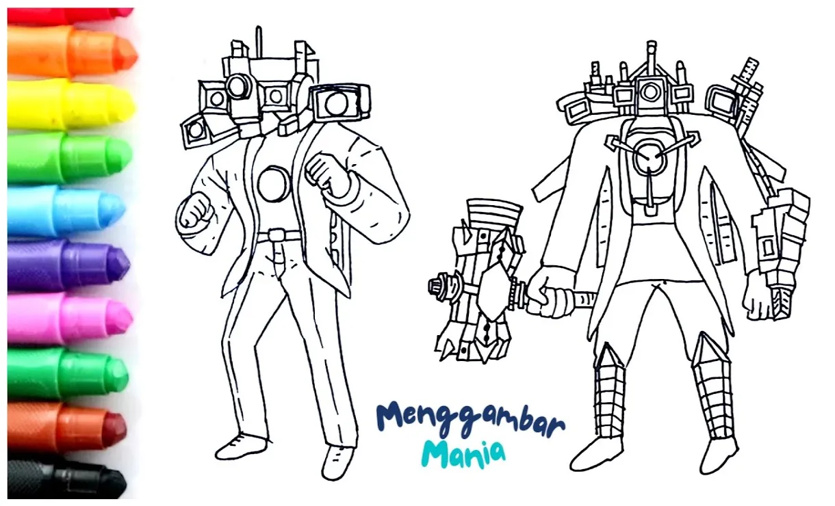 Cara menggambar titan cameraman dan titan cameraman upgrade skibidi