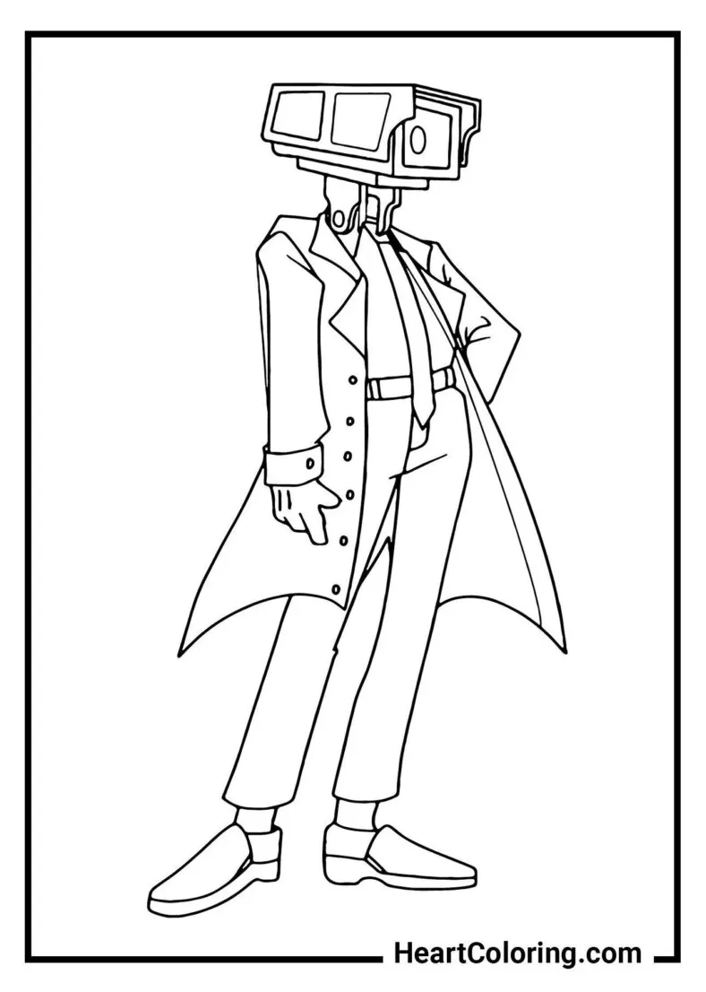 Gambar mewarnai Free printable cameraman coloring pages skibidi toilet siap cetak