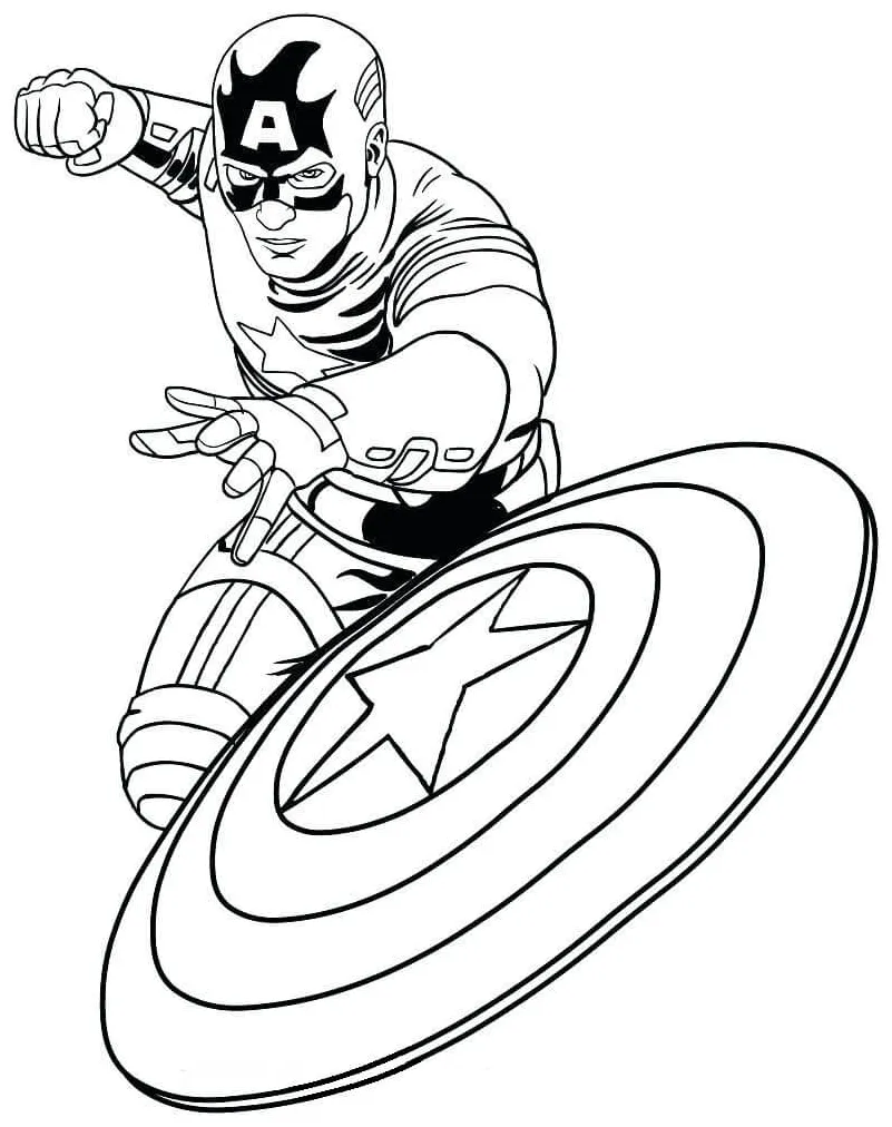 Captain america melempar perisai