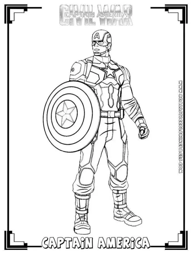 Gambar mewarnai Creative of civil war coloring pages entitlementtrap com captain siap cetak