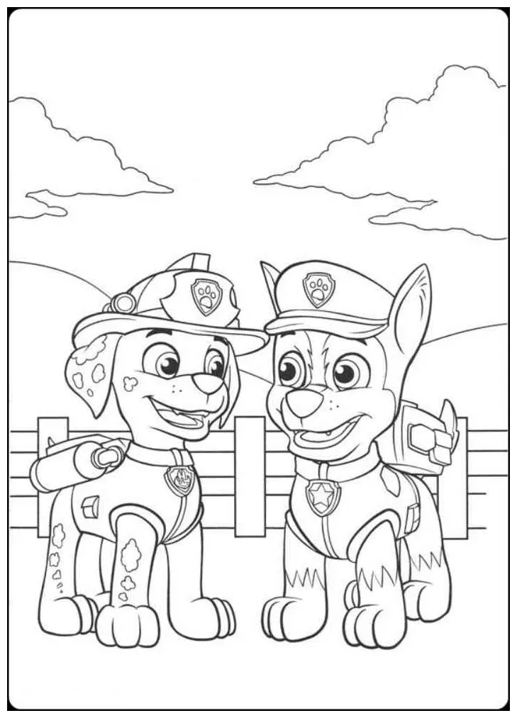 Gambar mewarnai paw patrol mewarnai gambar