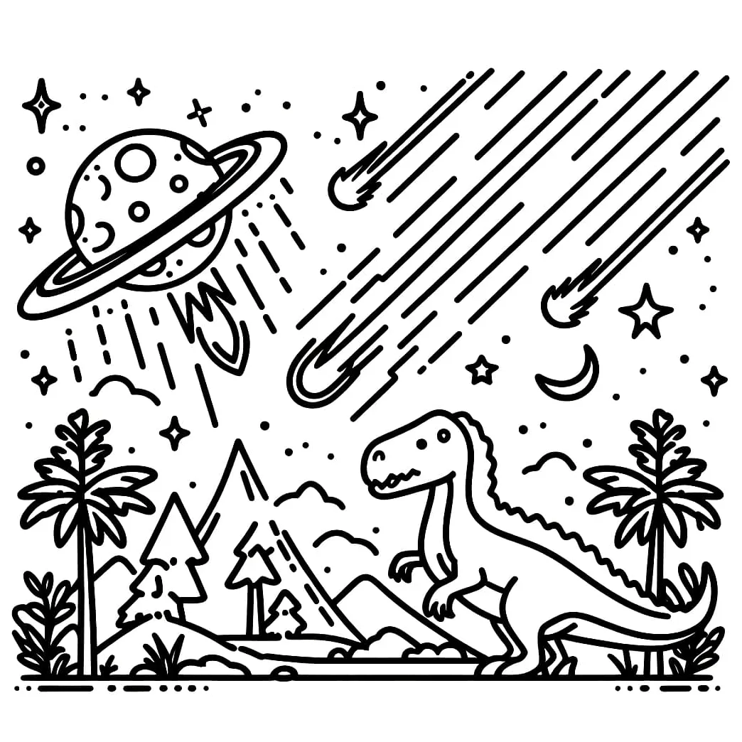 Meteor dan dinosaurus t-rex