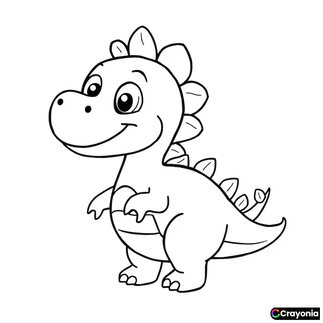 Gambar mewarnai Mewarnai gambar dinosaurus kartun online siap cetak