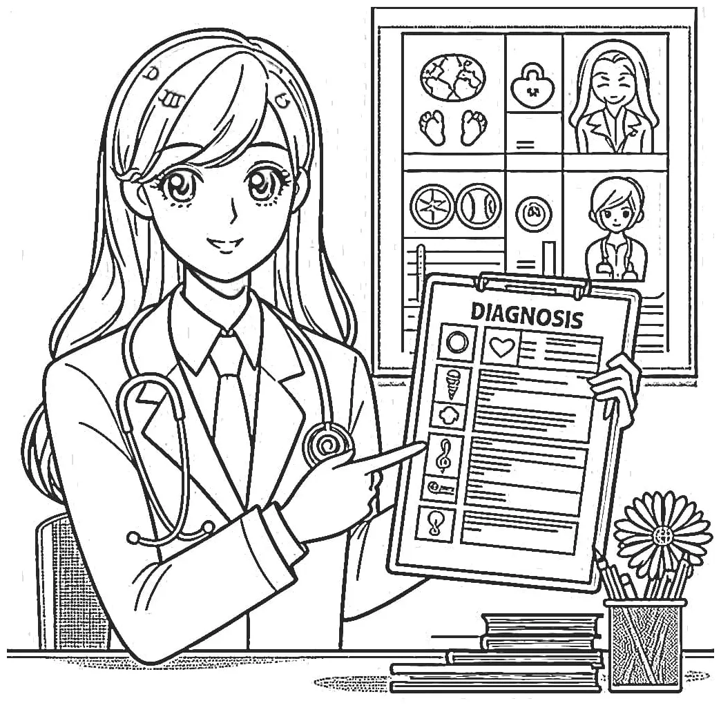 Dokter perempuan menginstruksikan