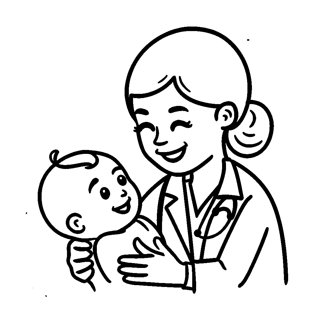 Dokter perempuan dan bayi