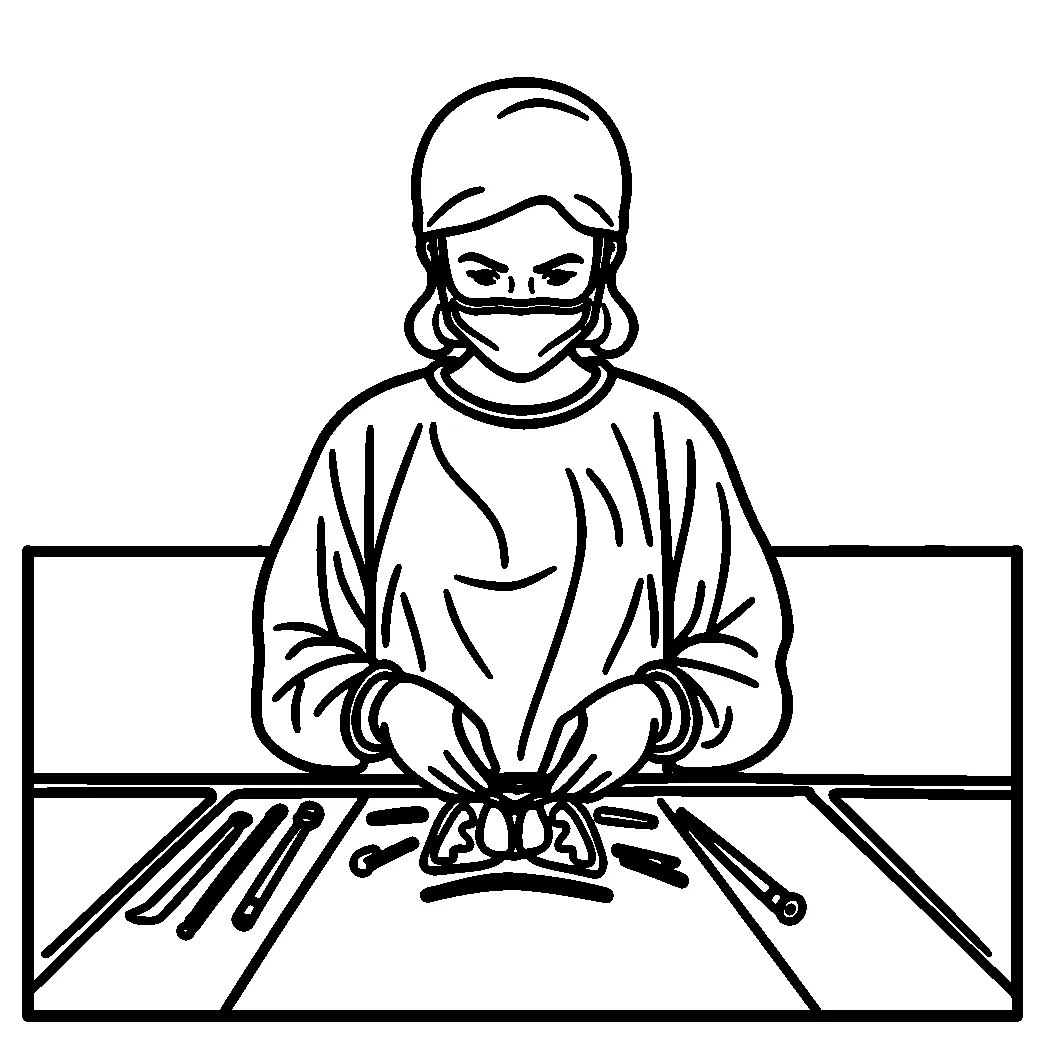 Dokter perempuan bersiap