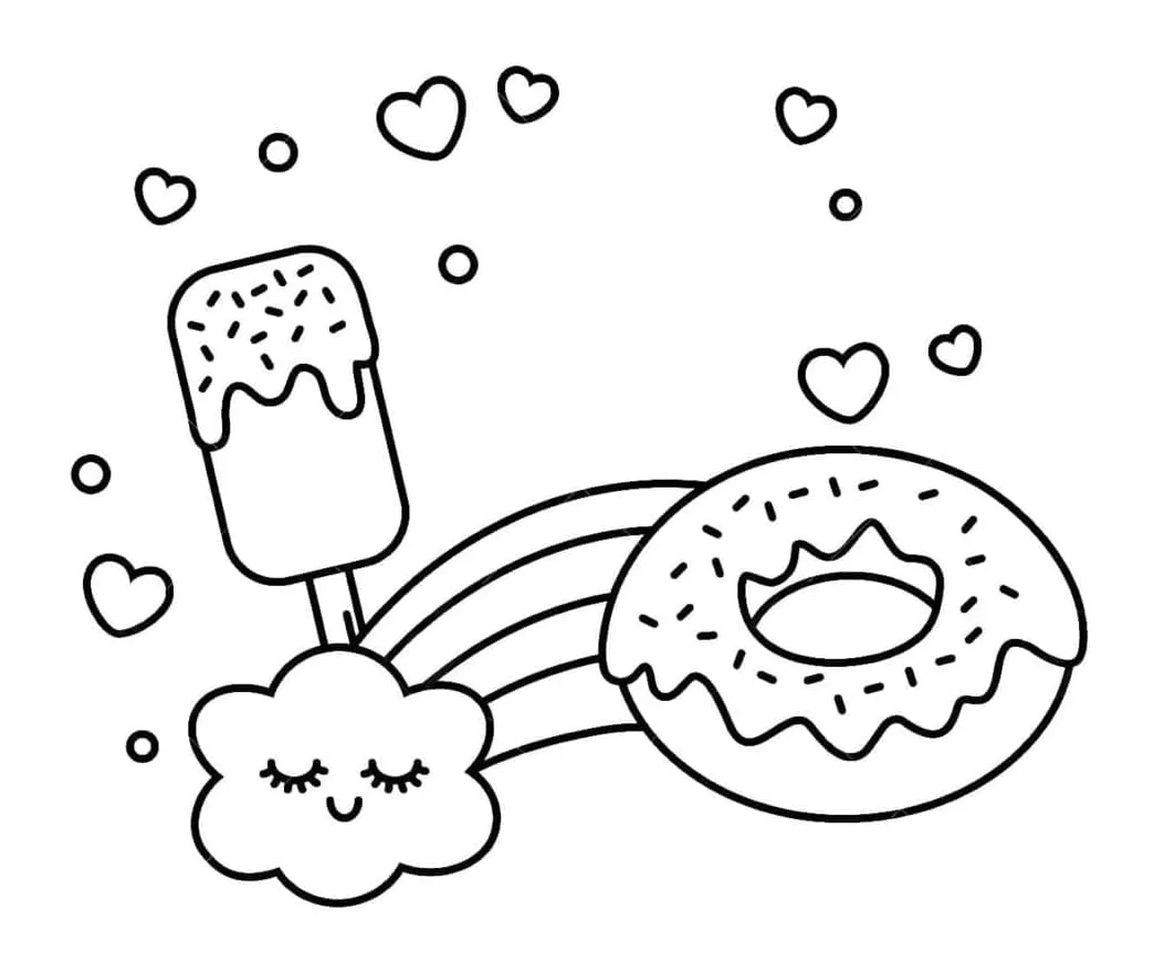Es krim dan donat kawaii