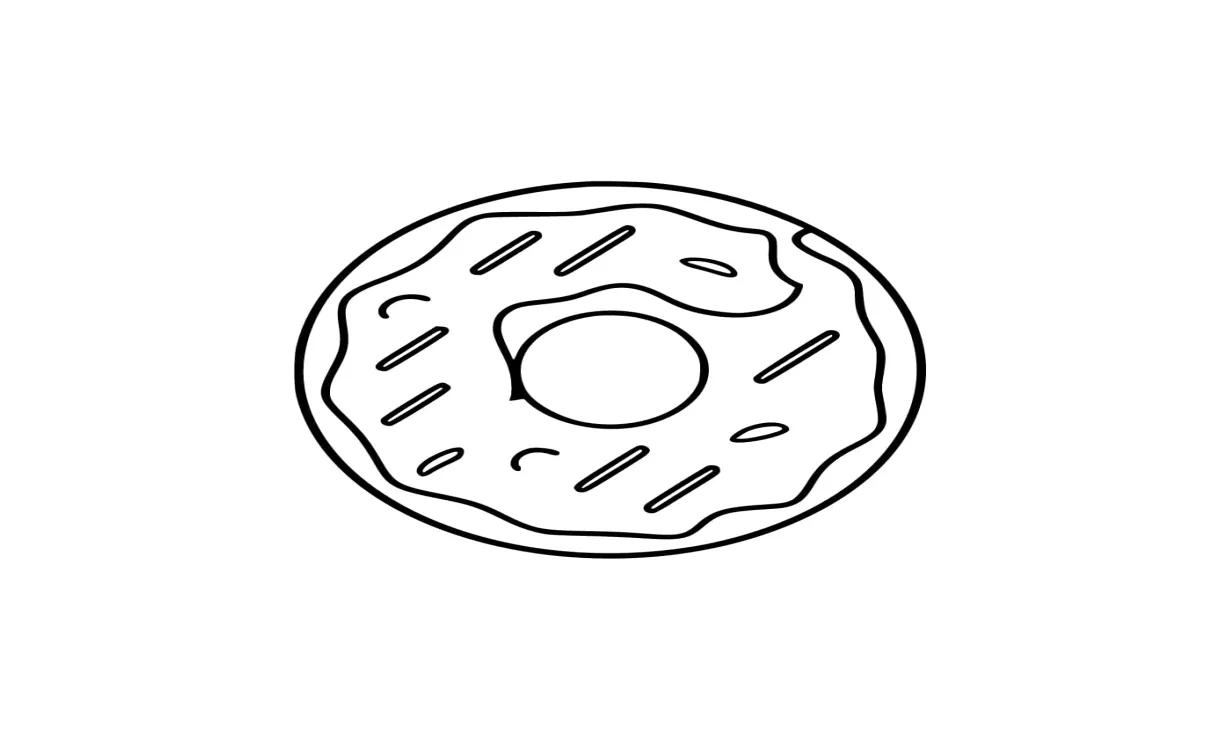 Gambar mewarnai Donat sangat mudah siap cetak