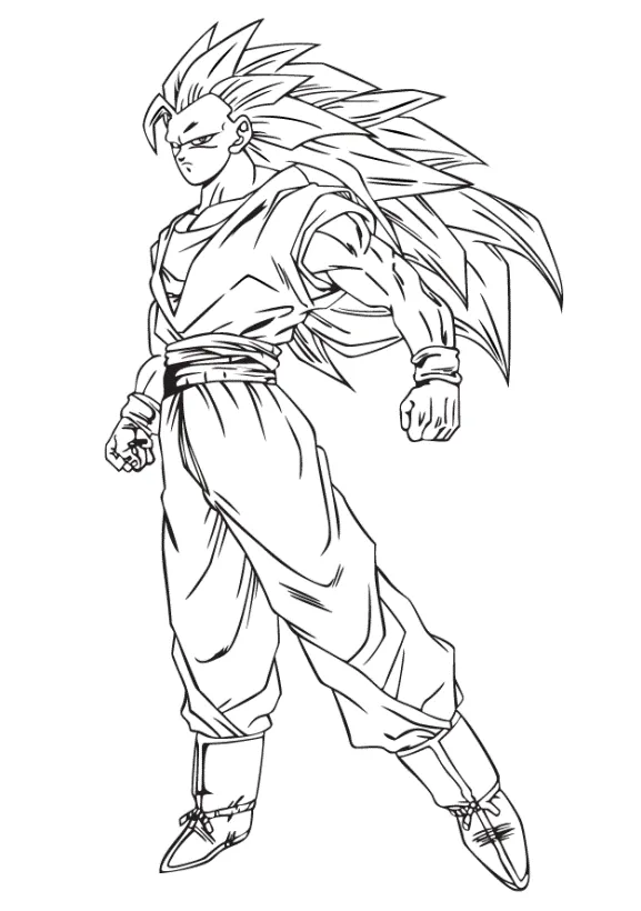 Mewarnai gambar son goku tokoh utama dalam anime jepang dragon ball