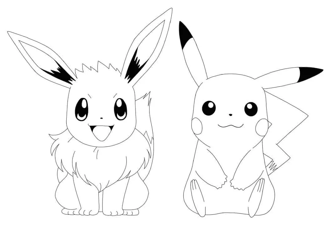 Eevee dan Pikachu