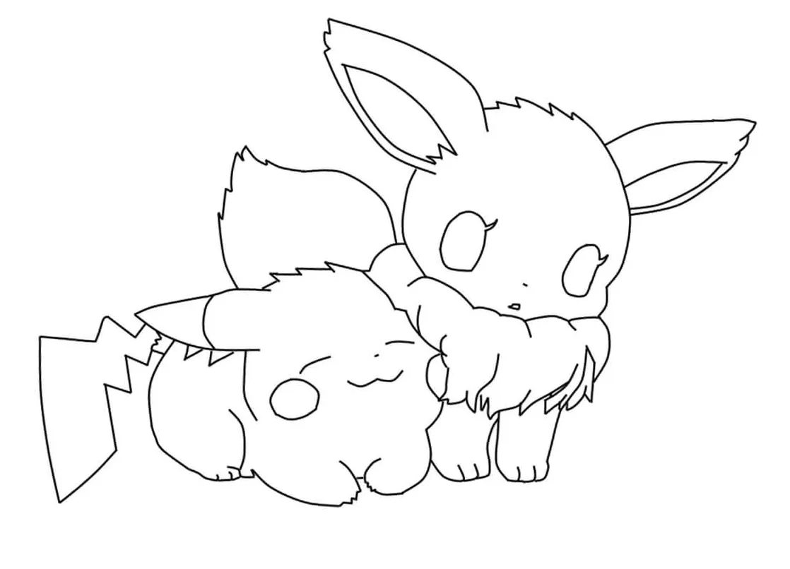 Eevee dengan Pikachu