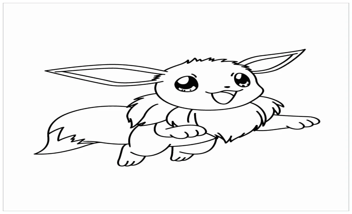 Happy eevee coloring page download, print or color online for free
