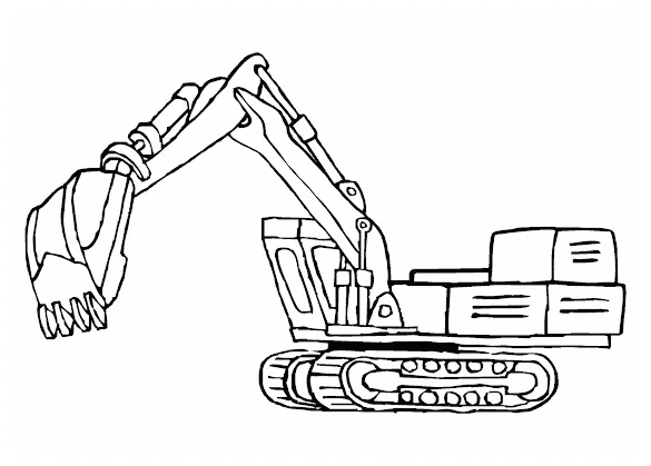Halo anak-anak, mewarnai gambar excavator yuk contoh anak paud