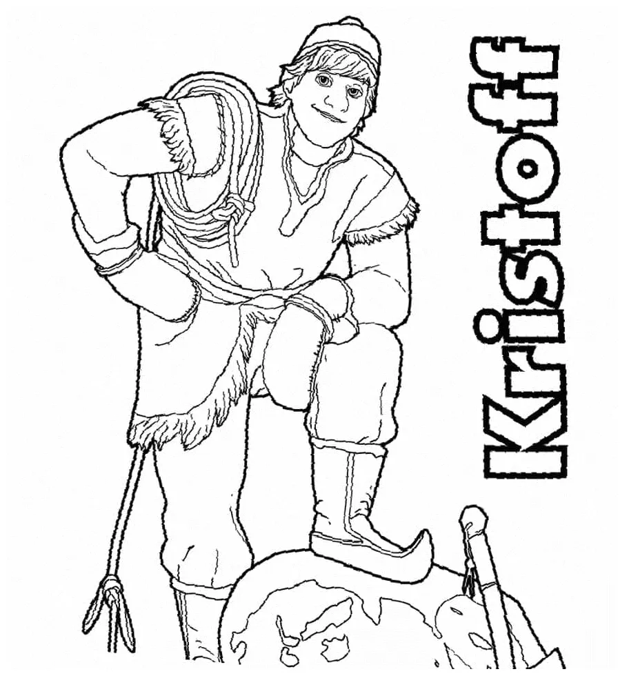 Gambar mewarnai Kristoff di frozen siap cetak