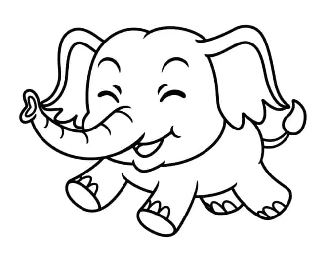 Bayi gajah lucu gratis dapat dicetak