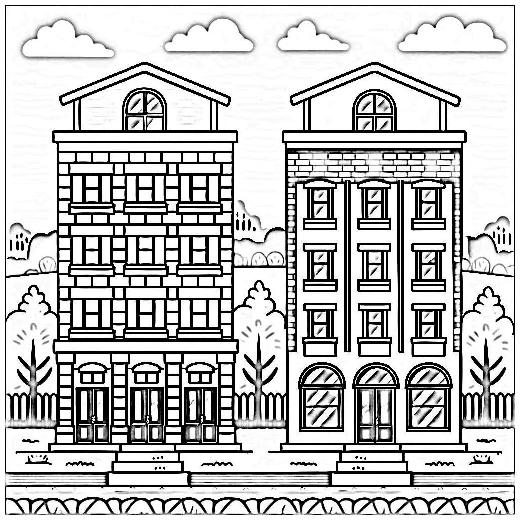 Gambarlah dua gedung