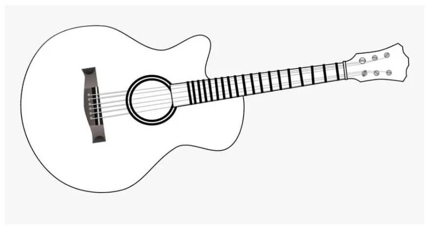 Gambar mewarnai Gitar keren siap cetak