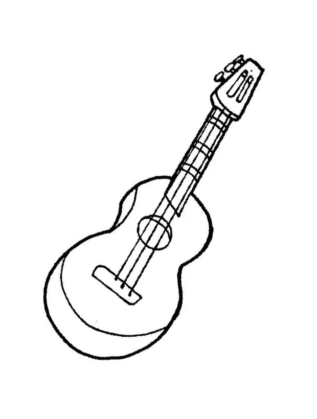 Menggambar gitar biasa