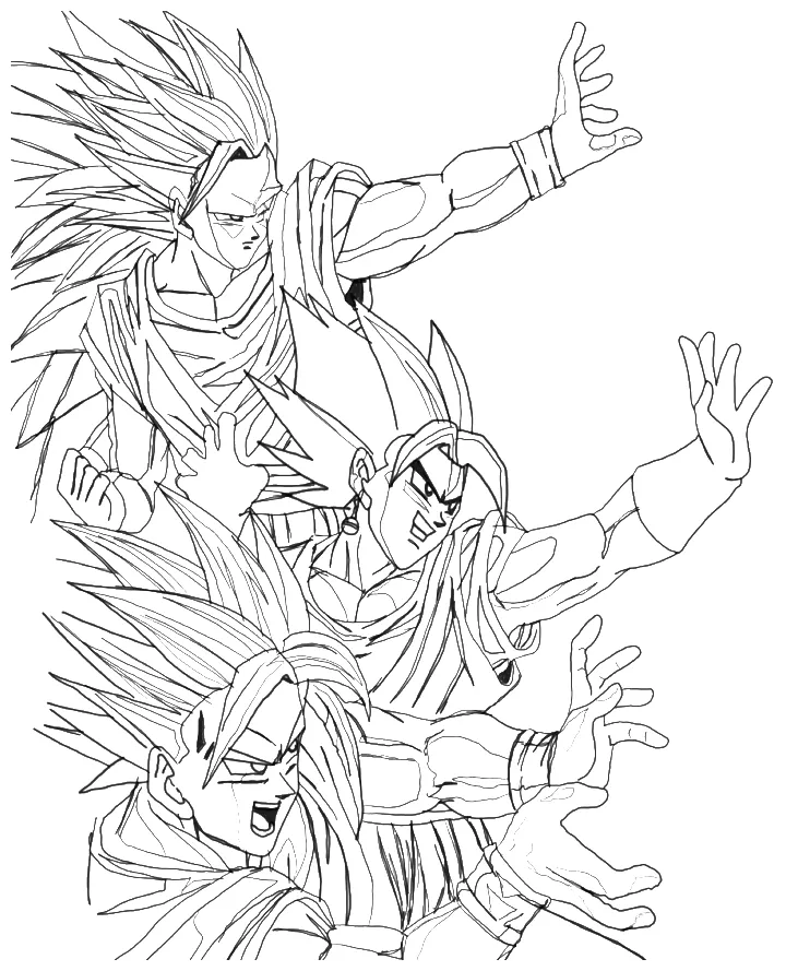 Tiga bentuk pertarungan goku
