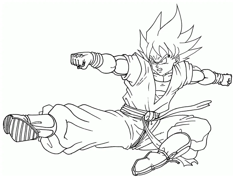 Gambar mewarnai Serangan songoku siap cetak