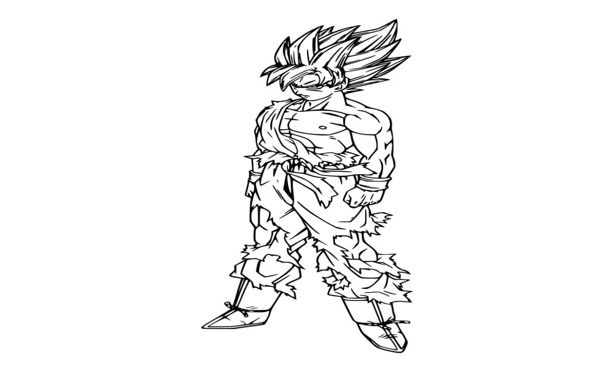 Son goku berdiri