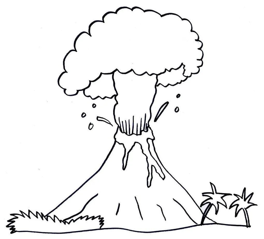 √14+ mewarnai gambar gunung merapi untuk tk, sd, paud marimewarnai