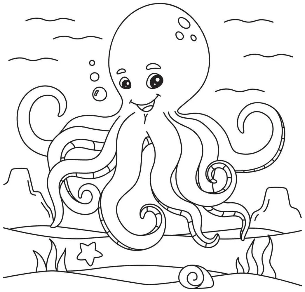 Gurita menyenangkan di laut
