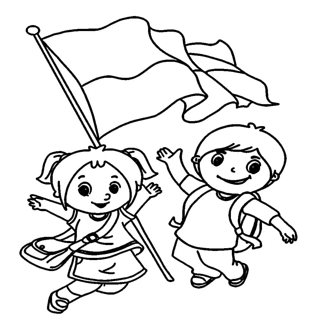 Anak-anak merayakan hari kemerdekaan