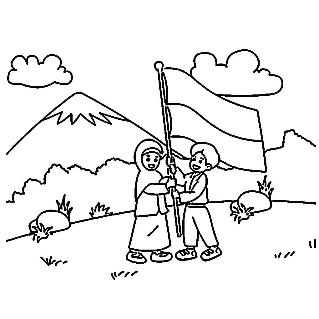Dua anak di hari kemerdekaan