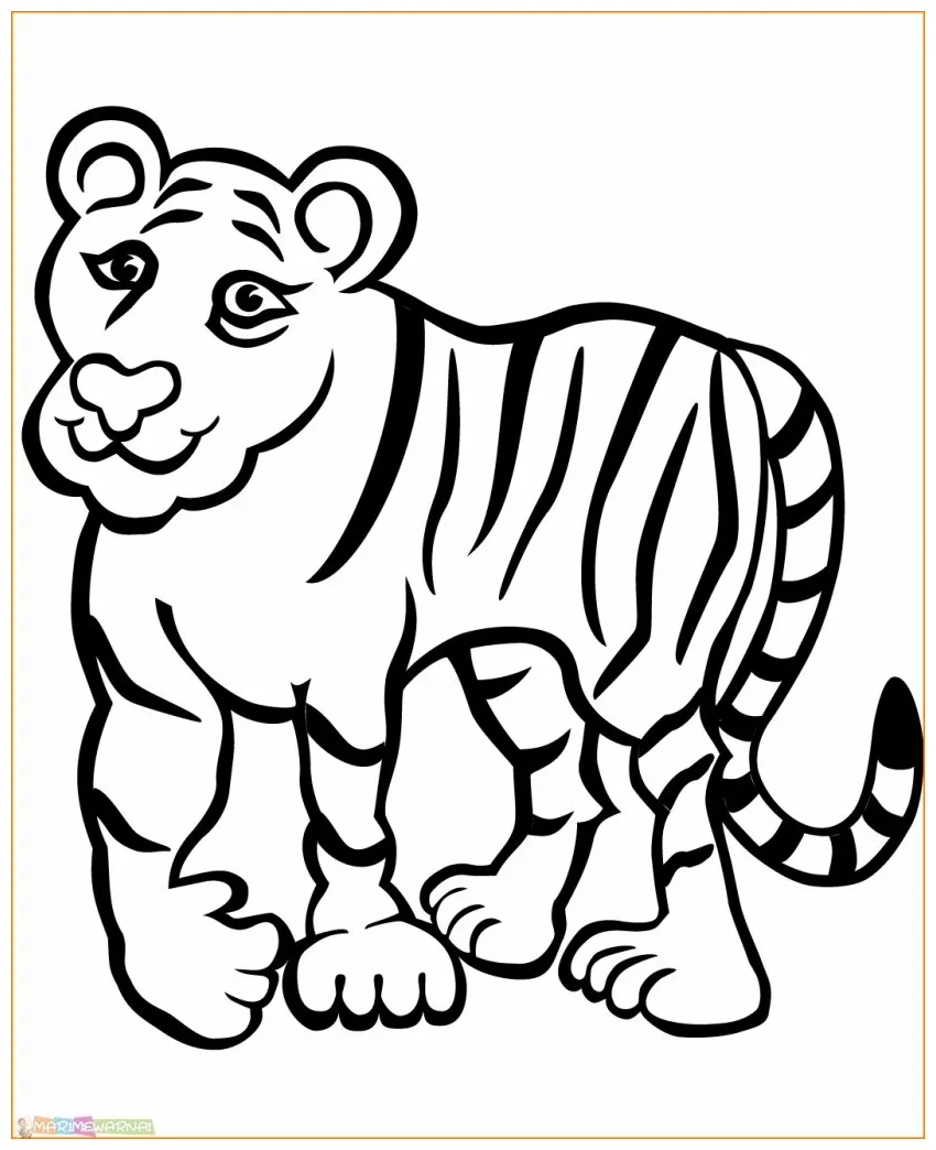 √20+ mewarnai gambar harimau untuk tk, paud, sd marimewarnai