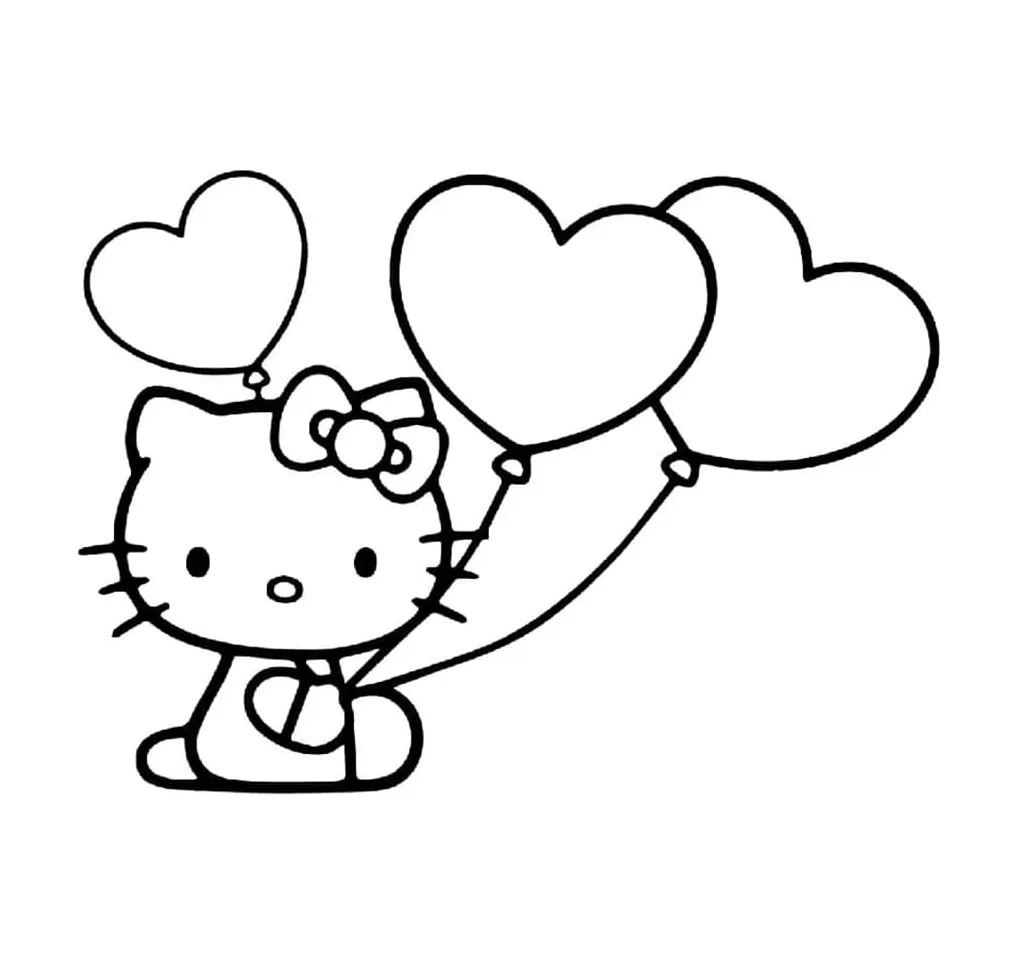 Hello kitty bermain dengan balon