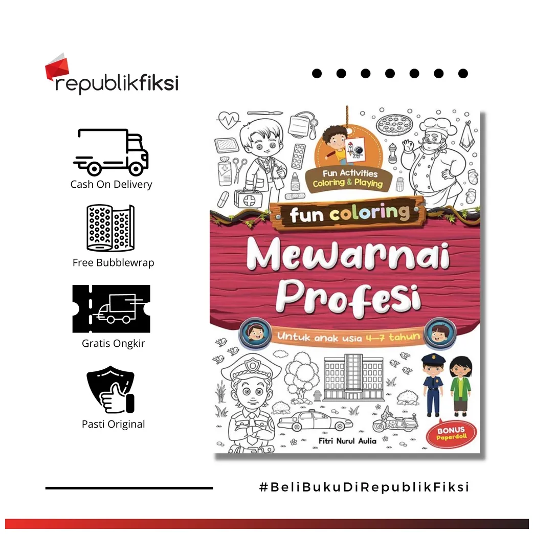 Gambar mewarnai Jual buku anak fun coloring mewarnai profesi cikal aksara shopee siap cetak