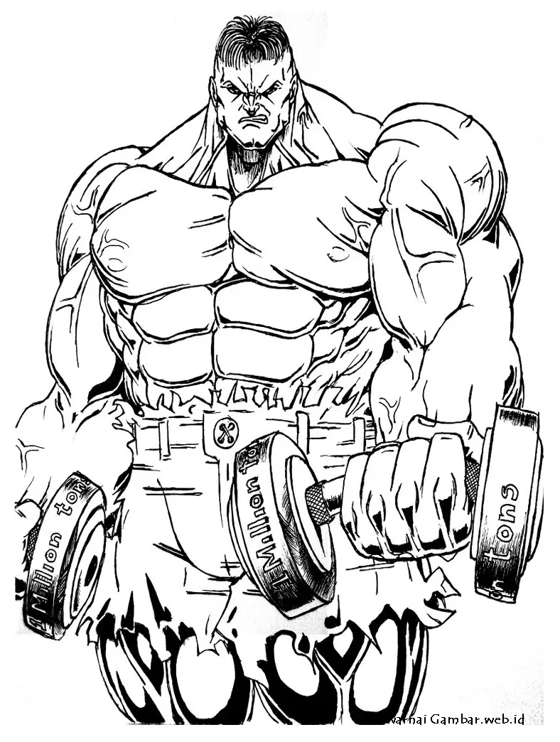 Mewarnai gambar hulk mewarnai gambar