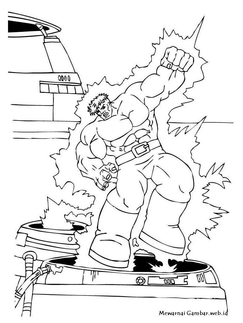 Mewarnai gambar hulk mewarnai gambar
