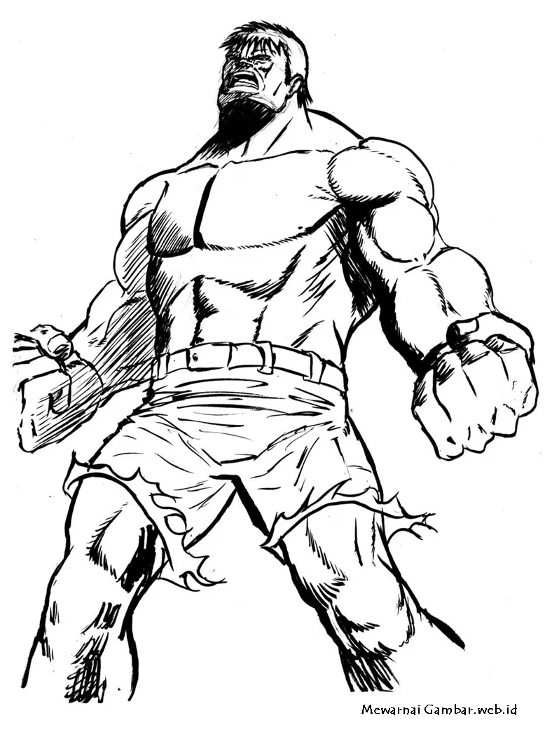 Mewarnai gambar hulk mewarnai gambar