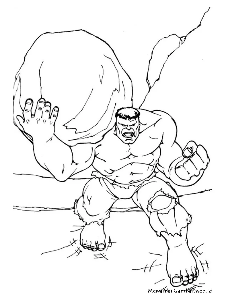Mewarnai gambar hulk mewarnai gambar