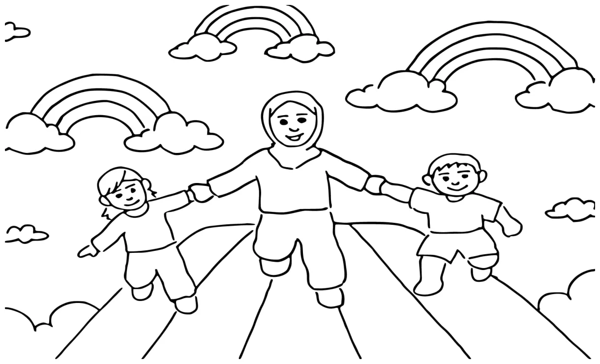 Hari ibu ibu dan dua anak