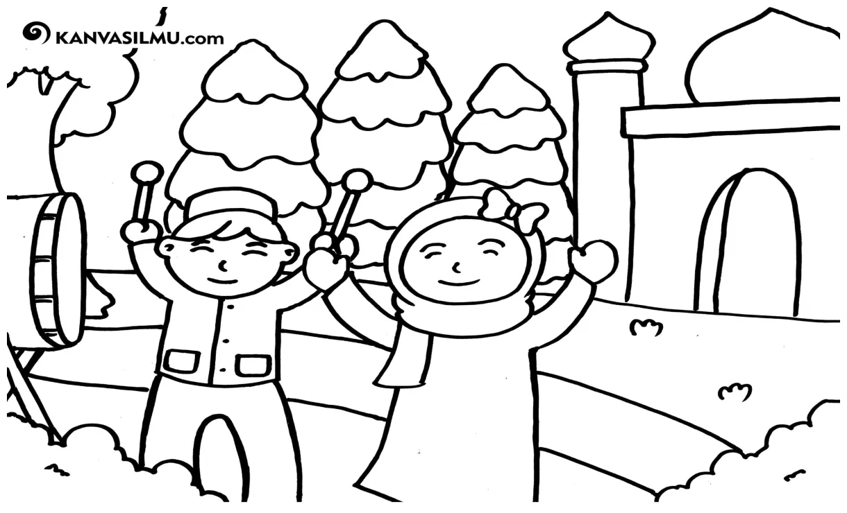 Detail mewarnai gambar idul fitri koleksi nomer 14