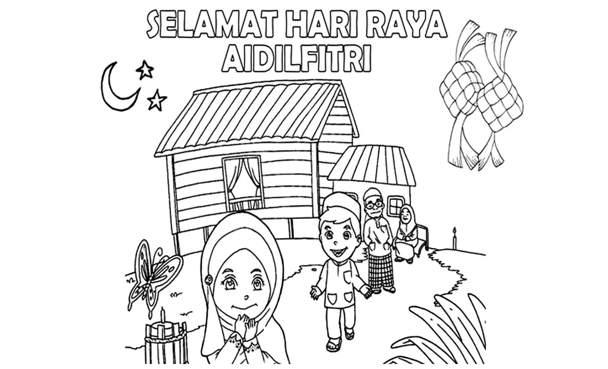 Mewarnai gambar selamat idul fitri 53+ koleksi gambar