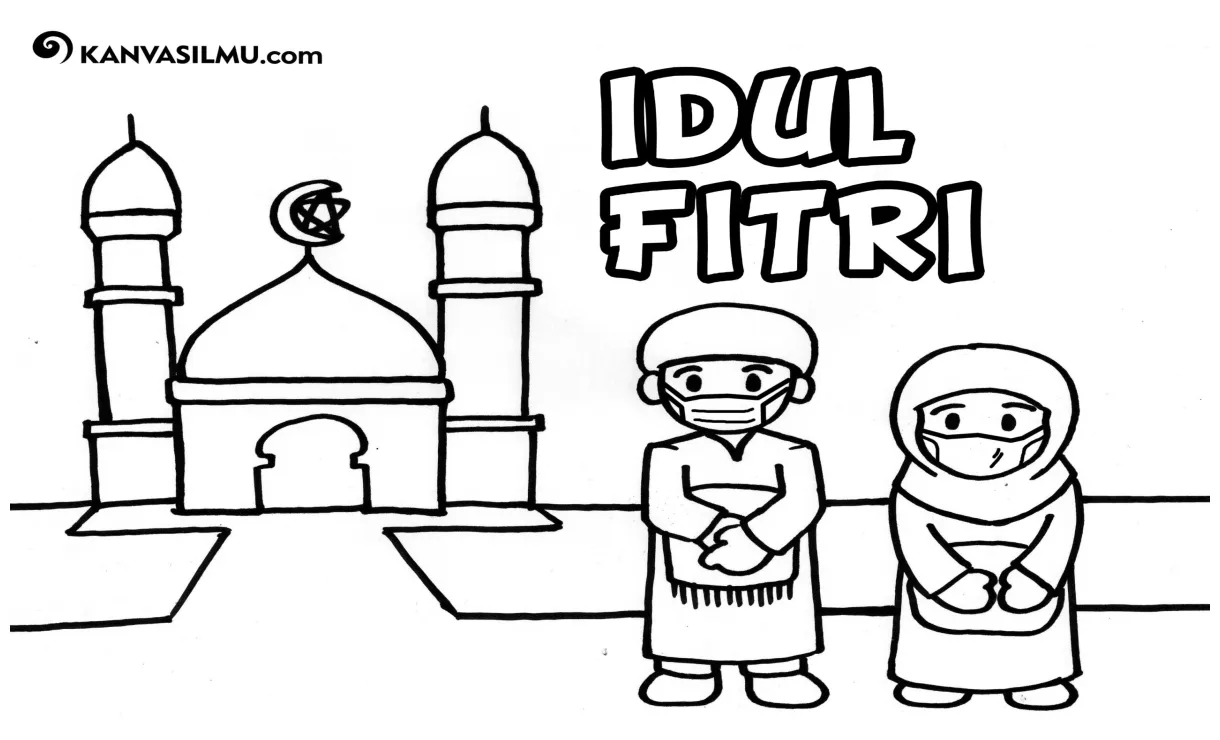 Mewarnai gambar idul fitri 52+ koleksi gambar