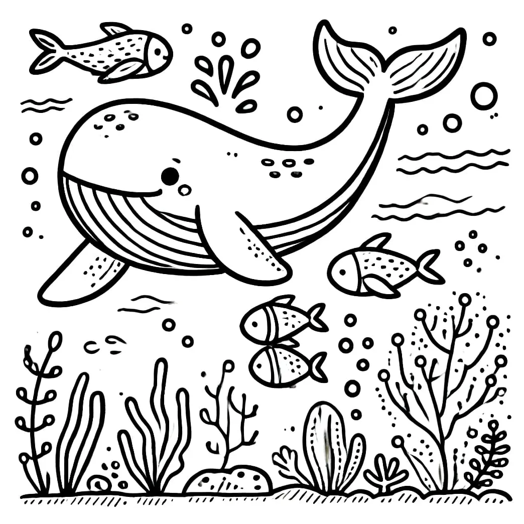 Paus dan ikan yang lucu