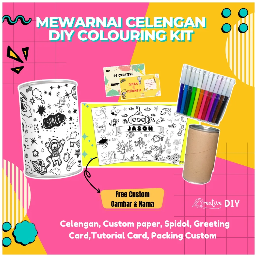 Jual mainan montessori edukasi mewarnai celengan i mewarnai celengan i