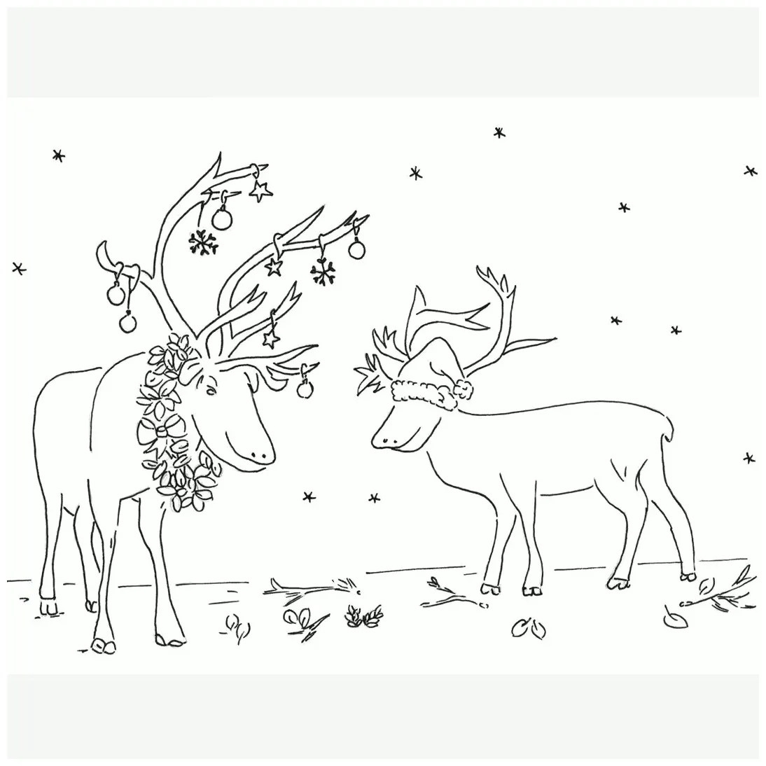 Template mewarnai gambar tema natal